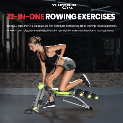 WONDER CORE 2 Total Gym Machine – Adjustable Ab Workout Equipment for Stomach Exercises, Sit-Up and Abdominal Trainer, Ab Lounger Exercise Chair for Full Body Home Workouts