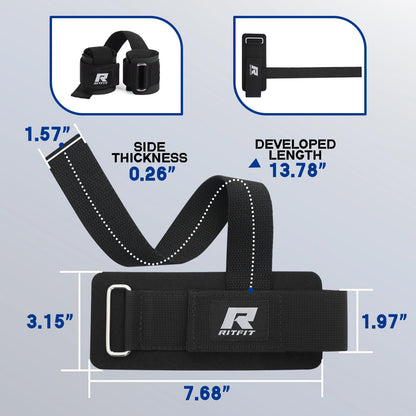 Wrist Straps for Weightlifting, RitFit Lifting Wraps for Wrist Support in Gym, Bodybuilding, MMA, Powerlifting, and Strength Training, Men and Women