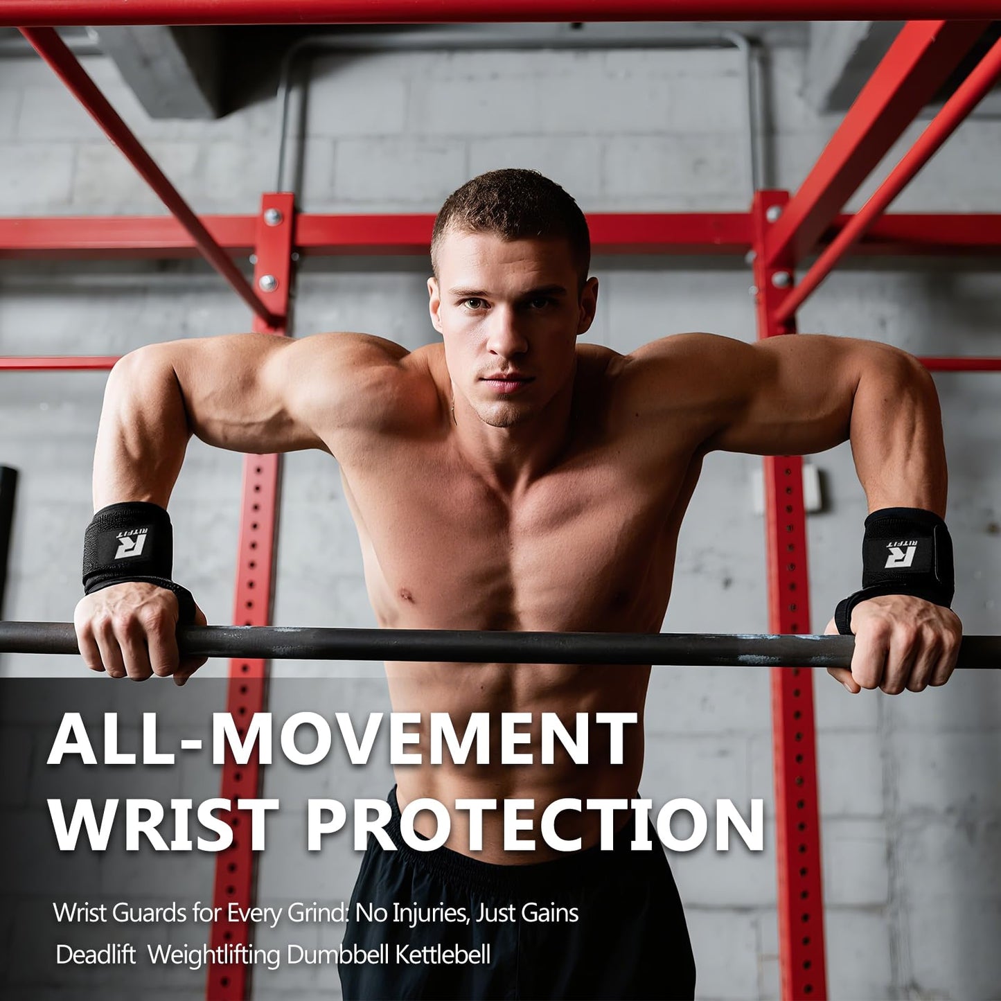 Wrist Straps for Weightlifting, RitFit Lifting Wraps for Wrist Support in Gym, Bodybuilding, Powerlifting, MMA, and Strength Training, Men and Women