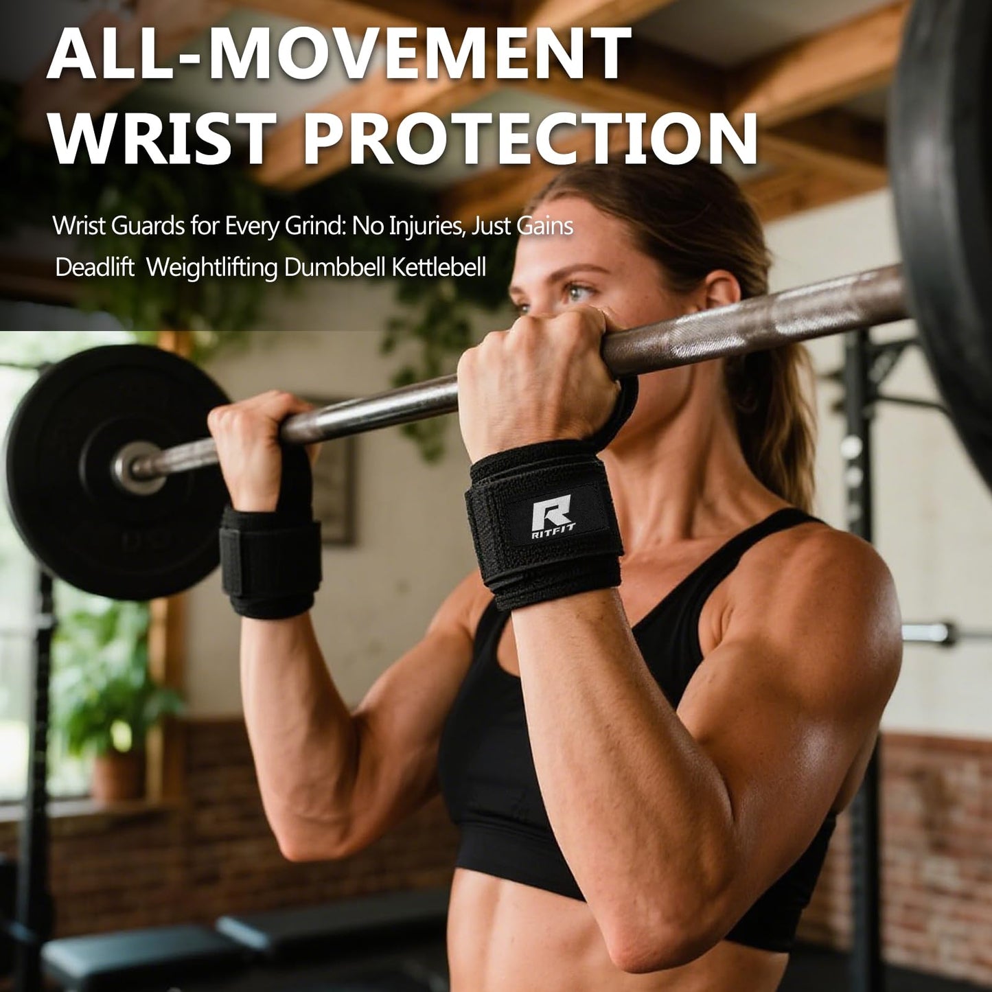Wrist Straps for Weightlifting, RitFit Lifting Wraps for Wrist Support in Gym, Bodybuilding, Powerlifting, MMA, and Strength Training, Men and Women