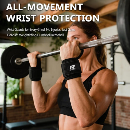 Wrist Straps for Weightlifting, RitFit Lifting Wraps for Wrist Support in Gym, Bodybuilding, Powerlifting, MMA, and Strength Training, Men and Women
