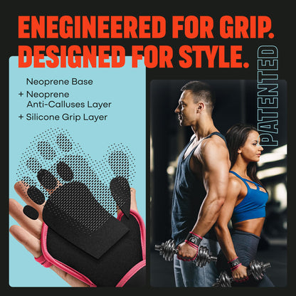 Padded Fingerless Workout Gloves for Men and Women, Weight Lifting Gloves with Wrist Support, Strong Grip and Anti-Sweat for Gym Training