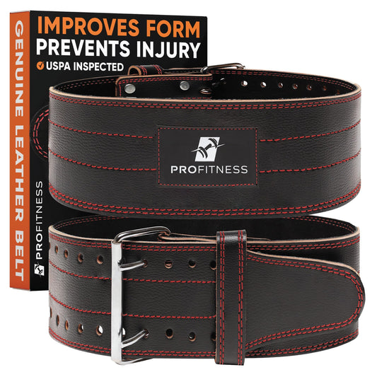 Leather Weight Lifting Belt 5mm Thick for Men and Women, Adjustable Back Support Belt for Squats, Deadlifts, and Powerlifting Workouts