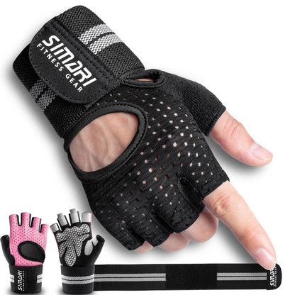 Breathable Workout Gloves for Men and Women, Padded Weight Lifting Gloves with Wrist Support, Full Palm Protection and Grip for Gym Training