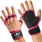 Padded Fingerless Workout Gloves for Men and Women, Weight Lifting Gloves with Wrist Support, Strong Grip and Anti-Sweat for Gym Training